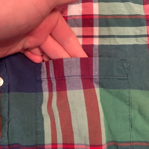 J. Crew Tailored Summer Plaid Button Down Shirt Red/Green/Blue/White Men’s S - Picture 4 of 12